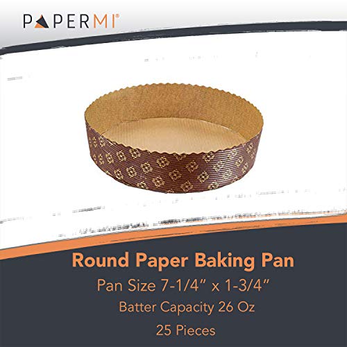 Round Paper Baking  Pan, 25pc (7-1/4” x 1-3/4”)