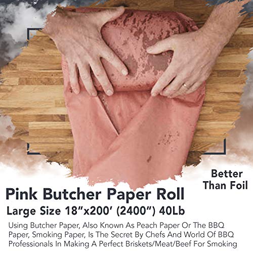 Butcher Paper for Smoking Meat - Pink Butcher Paper Roll 24 by 200