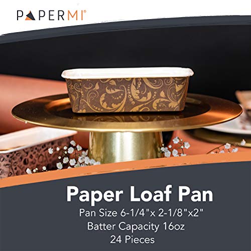 Paper Loaf Cake 24ct 6-1/4" x 2-1/8" x 2" (Marrone Ramage)