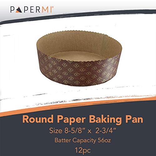 Round Paper Baking Pan 12pc  (8-5/8" x 2-3/4")