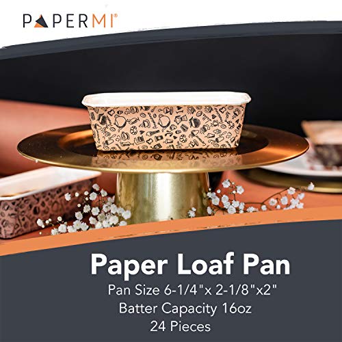 Paper Baking Loft Mold 24pc 6-1/4" x 2-1/8" x 2" (Breakfast)