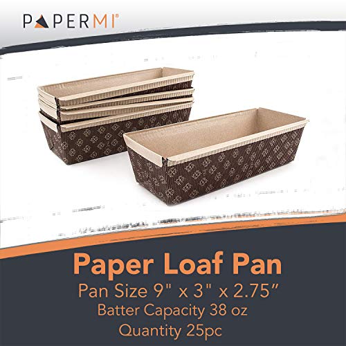 Paper Loaf Cake Pan 25pc (9" x3" x2.75")